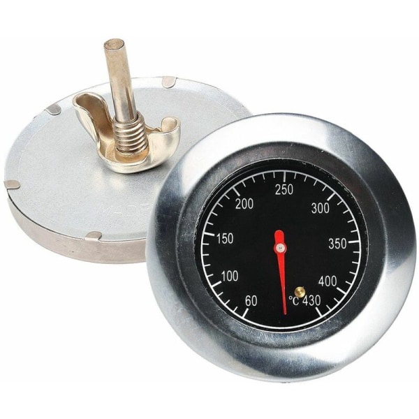 Termometer i rostfritt stål, metalltermometer, för grill i rostfritt stål Gasgrill, (60°C -430°C)