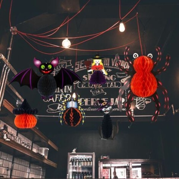 Halloween Honeycomb Ball Hänge Witch Spider Mall aFAB-iche Spökfestival Atmosfär Dekorativt humör Bekväm Fashion