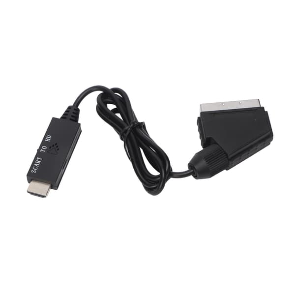 SCART til HDMI Adapter 720P 1080P Bryterbar Full HD Videokonverter for Xbox DVD Dekoderboks