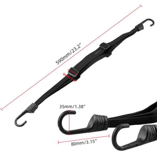 4 i 1 Elastic Bike Bagage Strap Fast Reb Elastisk Rope Cykelhjelm Cargo Fastening Strap, Sort