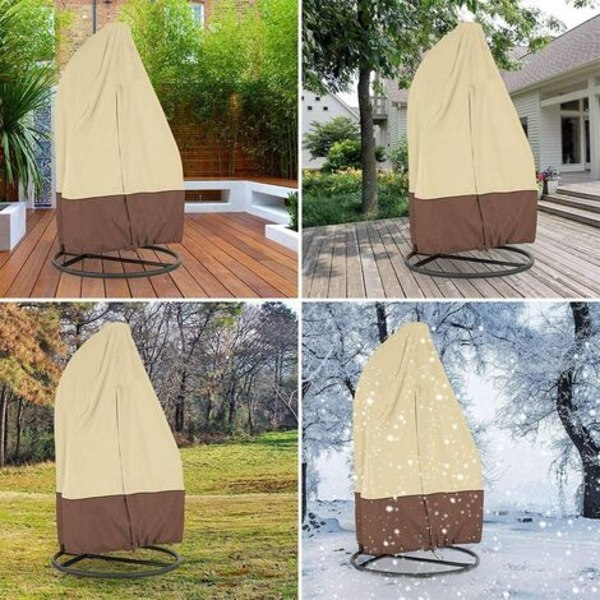 420D Riippuva tuolin cover Oxford-vetoketjulla 190 x 115 cm/232 cm x 203 cm Vedenpitävä cover puutarhaan ja ulkokäyttöön