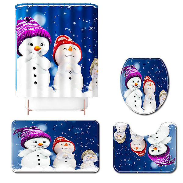 Christmas Snowman Series Dusjgardinmatte Toalett (4) A03