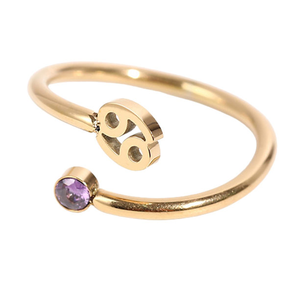 Kvinner Ring Constellation Rhinestones Klassisk mote Utseende Galvanisering fingerring for daglig bruk Cancer