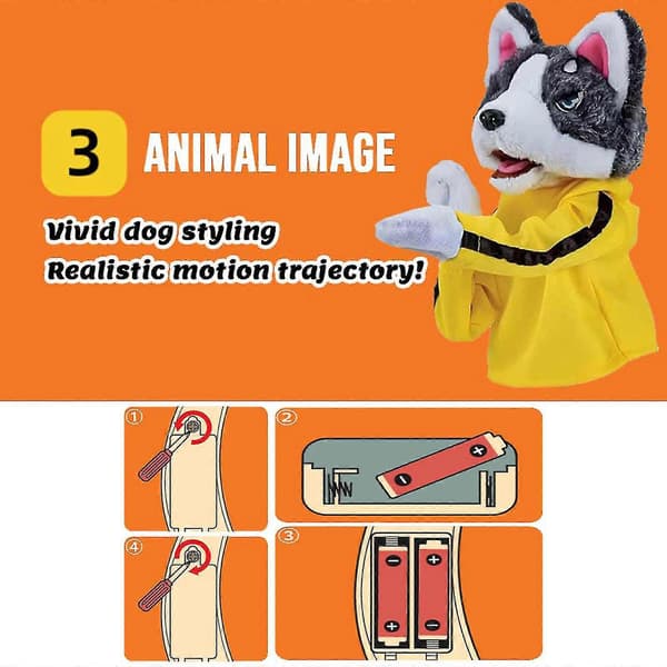 Kung Fu Husky Handdocka Ljud Boxande Hund Handdocka Leksak