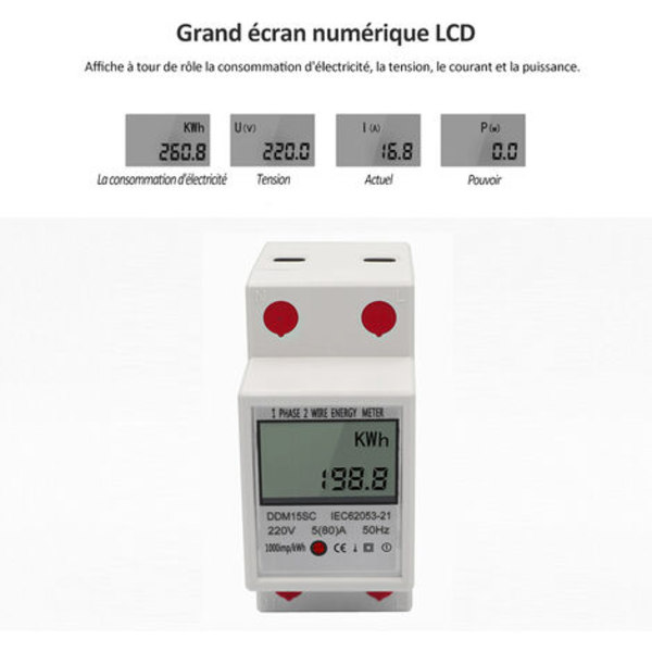 DDM15SC 220V/50Hz 5-80A enfas flerfunktionsrälsmätare power （Har CE-certifiering）