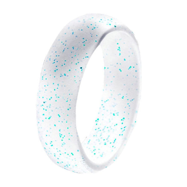 7 st Dammode Silikon Mjuk Glänsande Glitter Finger Ringar Party Smycken Present Sky Blue US 10
