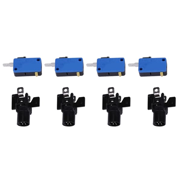 LED Arcade-knappsett - 4x startknapper, 2-spillerdel, LED-myntknapper