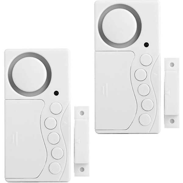 Pakk frysedøralarm, vindussikkerhetsalarm, 3/15/30/60 sekunder trådløs kjøleskapsalarm, 4 i 1 dørsensor Dørklokke åpen døralarm Høyt108db
