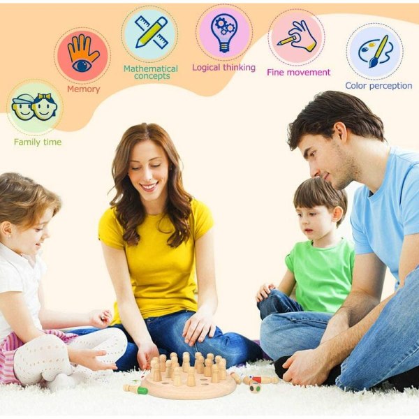 Muistishakkiäly shakkipuinen vanhemman ja lapsen lelu (muistishakki vaaleansininen laatikko),