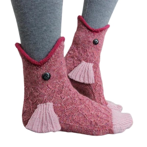 Christmas Animal Novelty Neulotut sukat Mid Calf Xmas Sukat Carp
