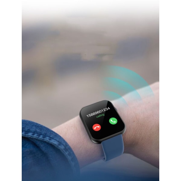 Musta Bluetooth puhelu Bluetooth puhelu Smart Watch HD -sykeverenpaineharjoitusaskelmittari