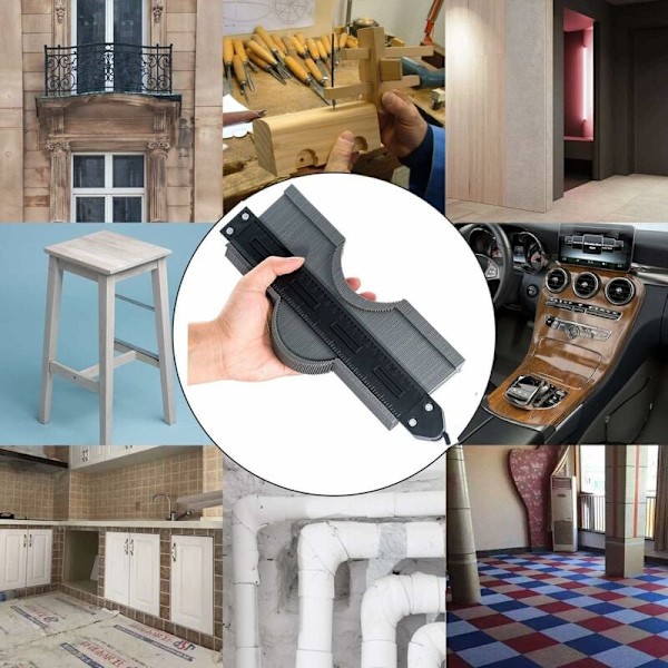10 tums grå med lås med lås Profilmätare Imitationsmätare Multifunktionellt träbearbetningsverktyg,