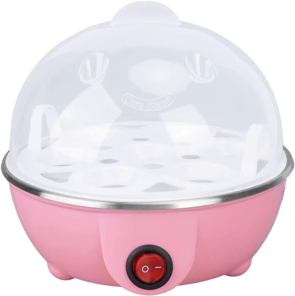 Elektrisk eggkoker 7 egg kapasitet automatisk avslåing mini rosa