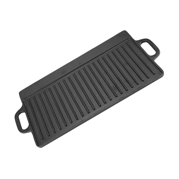 Dobbeltsidig non-stick støpejernsgrillpanne for baking og matlaging