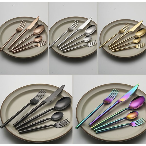 5 delar rostfritt stål set silver