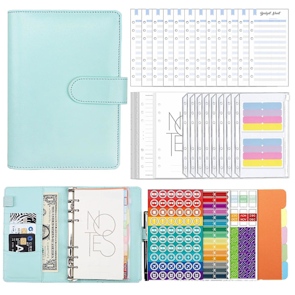 A6 Pu Läder Notebook Planner Organizer Blue