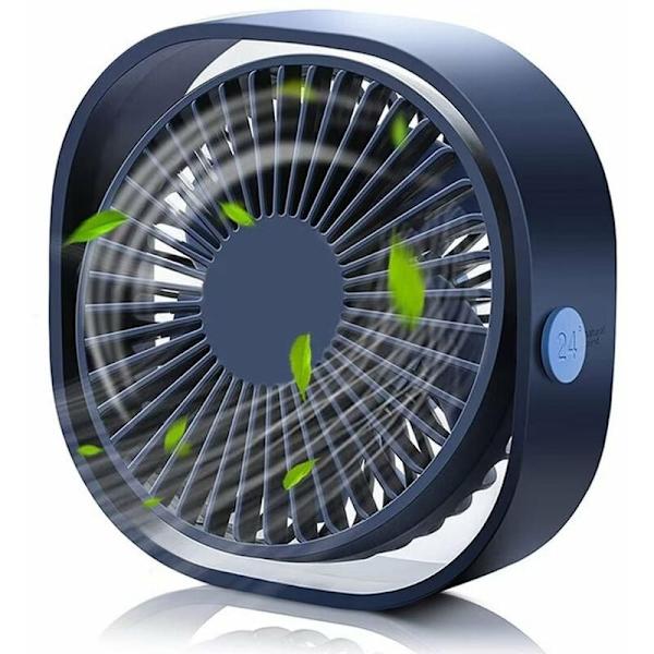 USB tuuletin, minituuletin, hiljainen tuuletin, kannettava hiljainen USB tuuletin 3 nopeuden säädettävä USB, USB tuuletin retkeilyyn, toimistoon, urheiluun, matkustamiseen, USB virtalähde (sininen),