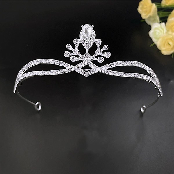 Stjerne samme krone med rhinestone bride's Crown brudekjoletilbehør Silver White