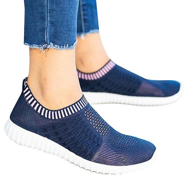 Sportssko til kvinder Slip On Casual Sok Sko Blue 38