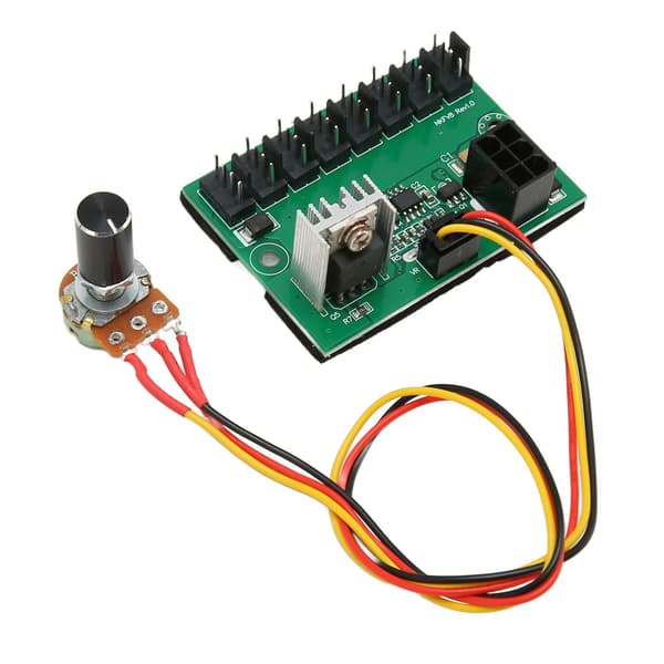 PWM Fläkthubb 8-vägs PC-fläkthastighetskontroller 12V DC 300mm kabel för 2 3 4-stifts PC-fläktar