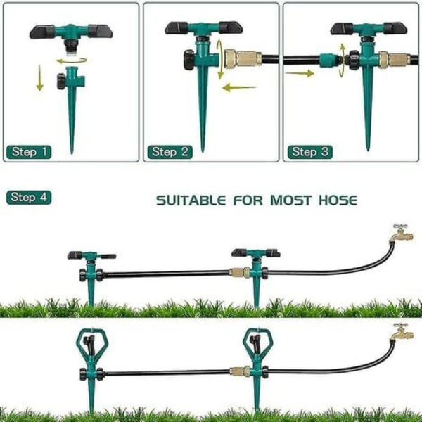 2 stk haveautomatisk sprinkler Roterende græsplænevanding 360 graders automatisk sprinklersprinkler A