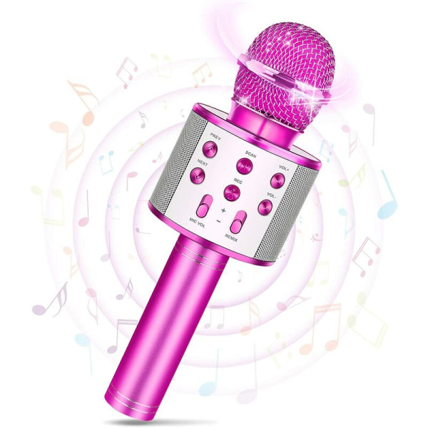 Mikrofon för barn, karaokemikrofon för flickor 3-15 år, födelsedagspresenter för Android/iPhone/iPad/Sony/PC, leksaker för pojkar 3-12 år, holida
