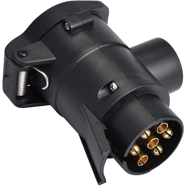 Duokon 12v 7 til 13 ben bilstik adapter konverter Caravan hitch trækstik (sort)