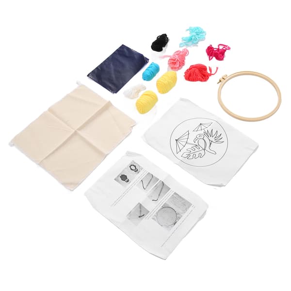 Punch Needle Kit DIY Gör tecknad papegojamönster Broderi Startkit för dekoration