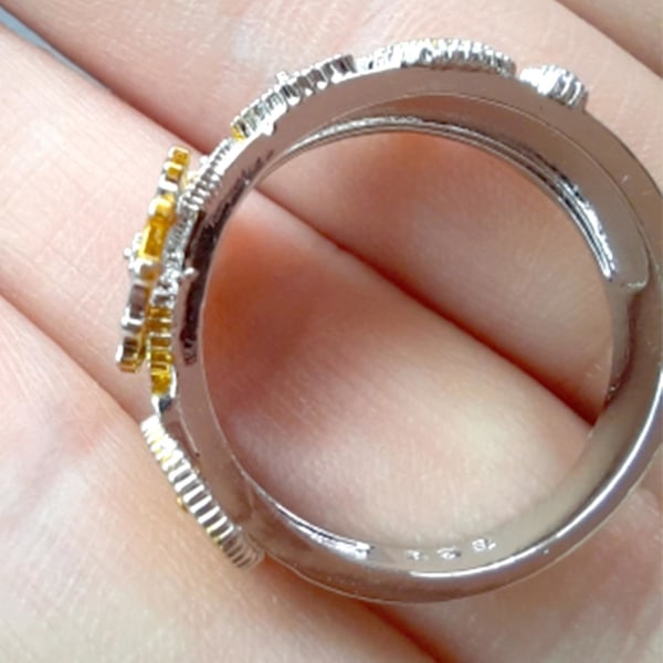 Korusormus Geometrinen muoto Koristeellinen vintage Kellokoneisto Sormus hääpäivälle Silver US 12