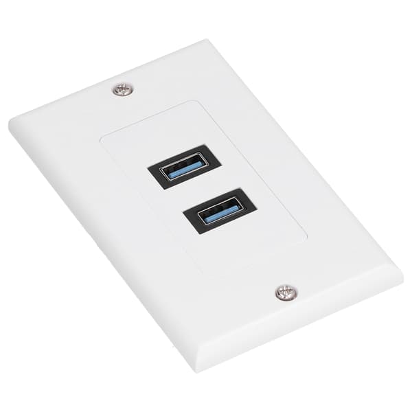 USB 3.0 Väggplatta 2 Portar Dataöverföring Laddning Kompositpanel