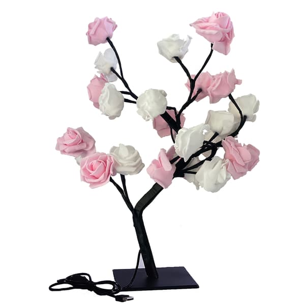 Aftagelig Plastfod USB Switch LED Simulation Rose Dekoration Natlampe