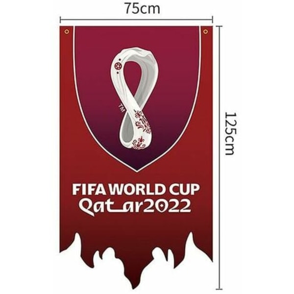 Pieces, 2022 World Cup Qatar Emblem Flag Hængende Flag Bar Dekoration