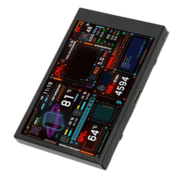 3,5-tommers IPS-datatemperaturmonitor Dobbel USB C Tilpassbar layout PC CPU-datamonitor ARGB-kabinett-temaeditor