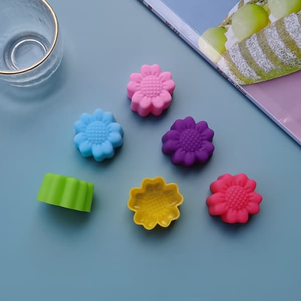 Genanvendelige Daisy Silikone Bageforme Sæt med 12
