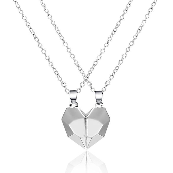 Riipus kaulakoru Magneettiriipus kaulakoru Kaksi settiä ystäville Silver and Silver
