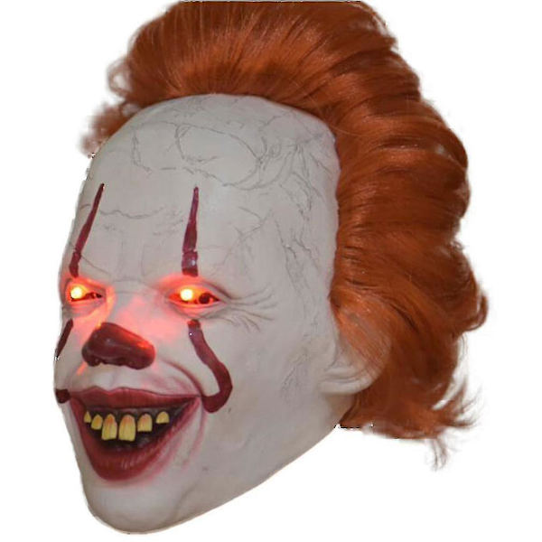 It Luminous Mask Led Halloween Pennywise Clown Huvudbonadsmask Skräckrekvisita
