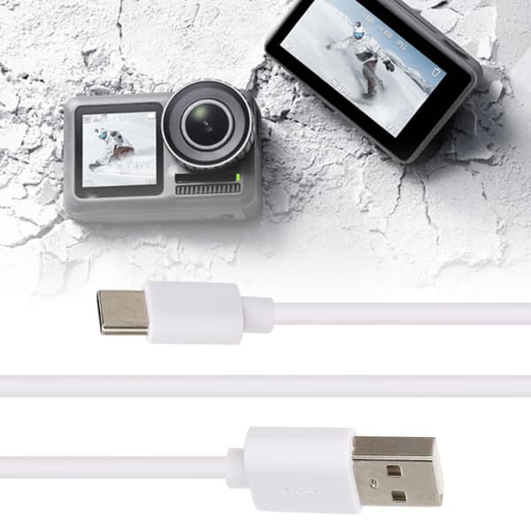 100 cm vit USB C snabbladdningsdatakabel för DJI OSMO ACTION-kamera