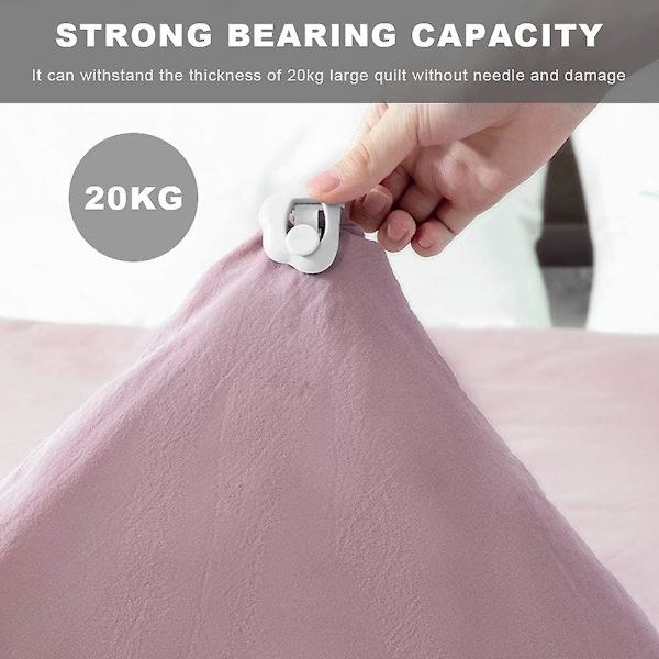 Cover , 12 delar Molnformade nålfria påslakanklämmor Halkfria cover Påslakanklämmor Klämma för att hålla täcket på plats