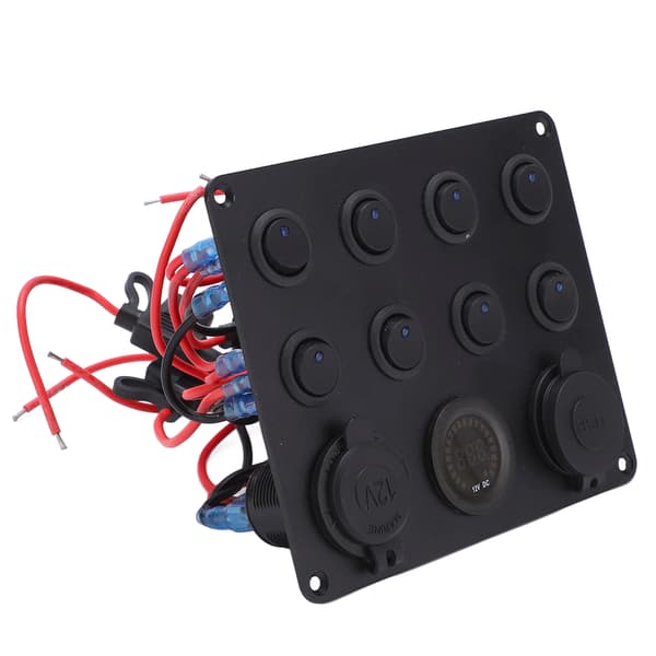 8-posisjons billader dobbel USB 2.1A høyeffekt LED-display RV-strømuttak