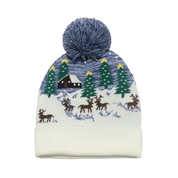 1 st. Julstickad mössa Handgjord snögubbe älg julgransmössa (Slumpmässig stil)