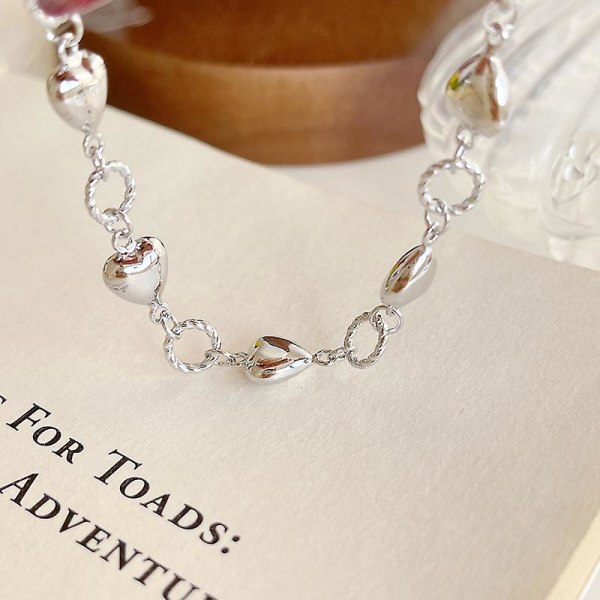 Armband Silver S925 Heart Stud Modesmycken Ac7633