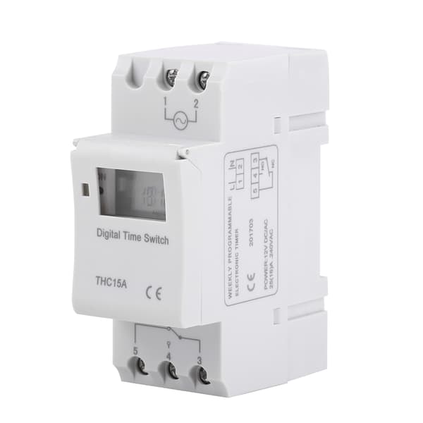 Ukentlig Programmerbar LCD Elektronisk Relé Timer Bryter 16 På 8 Av AC DC 12V