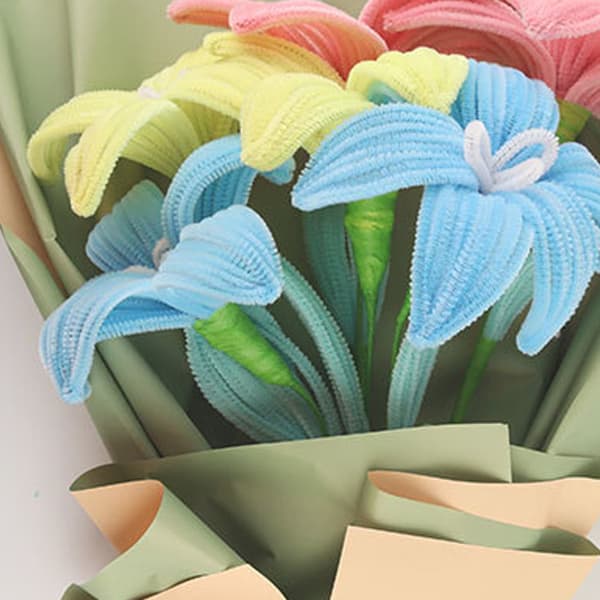 Fargerike, bøyelig og holdbare piperensere for DIY-håndverk, håndlagde leker, Lily