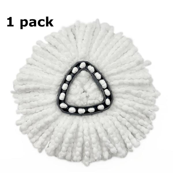 Mikrokuituiset pyörivät mopin tarvikkeet kääntyviin moppipäihin white 1pcs