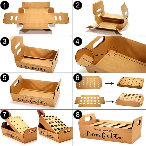 2 stk. konfettikopholder til bryllup, konfettikopholder bakke