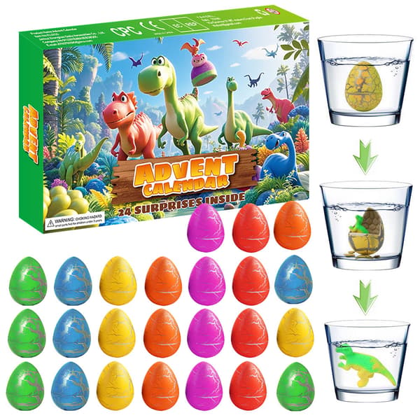 Jul adventskalender blindboks, 24-dagers nedtellingsgave, dinosaur egg leketøy blindboks