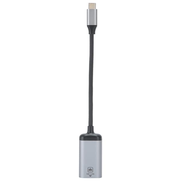 USB C - Gigabit Ethernet -sovitin lyhyellä kaapelilla Windows Android Mac OS:lle