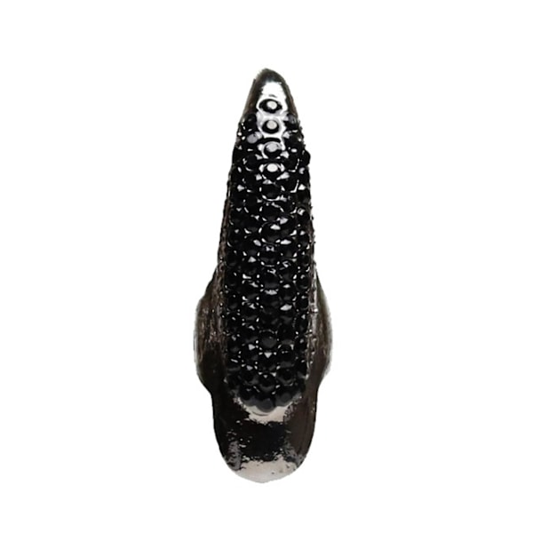 Eagle Claw Rock Style Unisex Ring Legering Lång fingerspets Rhinestone Nagelring Cosplay Accessaries Black M