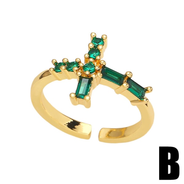 Ring Vintage Zircon Heart Stud Modesmycken Ac8872 C