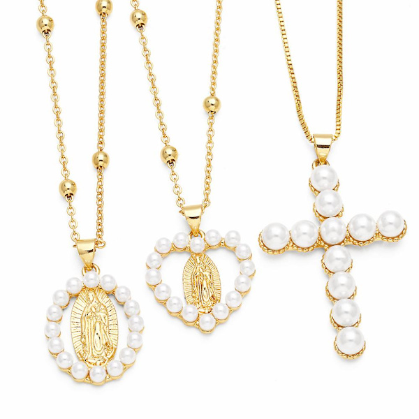 Halsband Vintage Zircon Cross Modesmycken Ac9148 C
